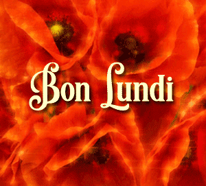 Gif animé Bon lundi coquelicots